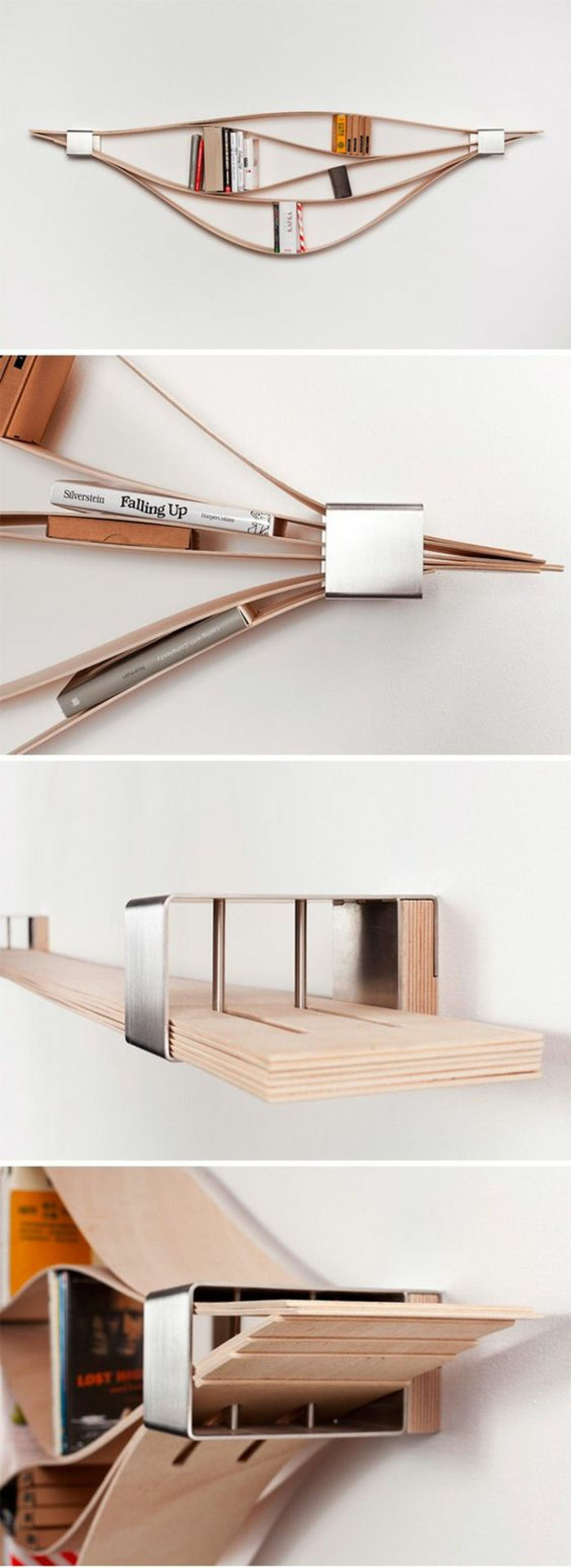 11-regał-own-build-drewniane kawałki-DIY-półki-Książki-wall design-wanddeko