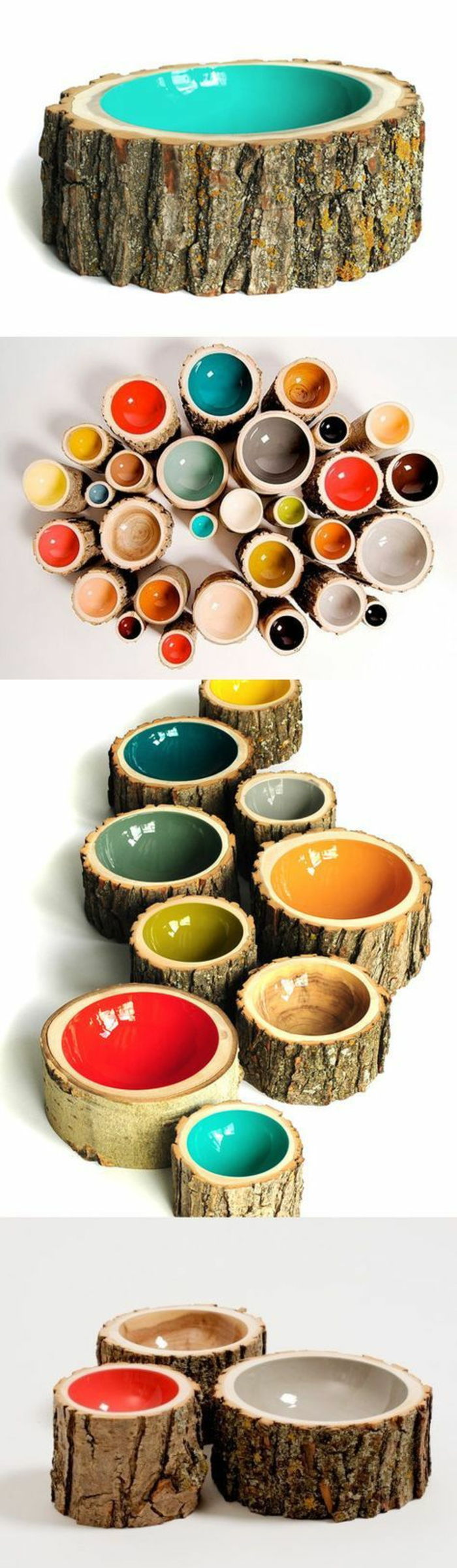 14-ścienne plastry półka drewno-drewno Kolorowe-color-creative-idea-round-półki