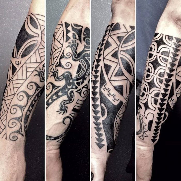 Tetovanie význam, Samoan tetovanie v čiernom a šedom na ruke