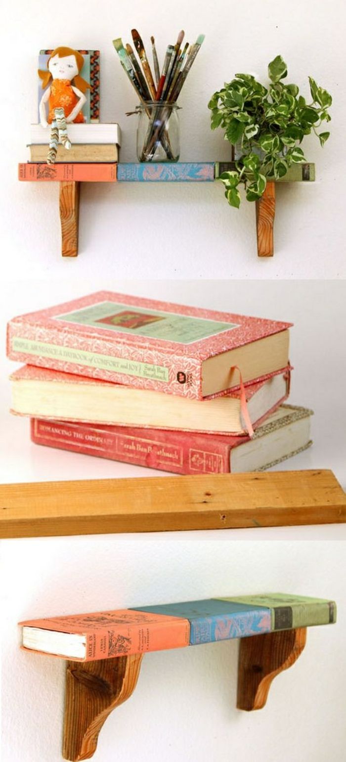 8-regał-own-build-Regal-of-książek-Plant-dekoracje-ściana projekt DIY