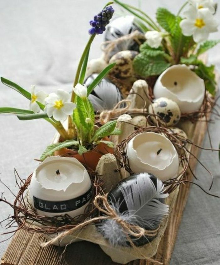 Velikonočni okraski izdelujejo svečniki in vaze iz jajčnih lupin
