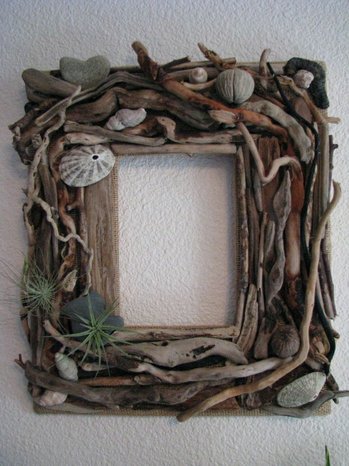 Okvirji za slike Driftwood lupine, ročno izdelan