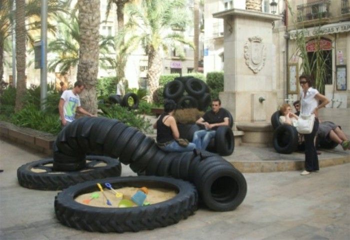 DIY nábytok z auta auto pneumatiky pneumatiku recykláciu prefíkane