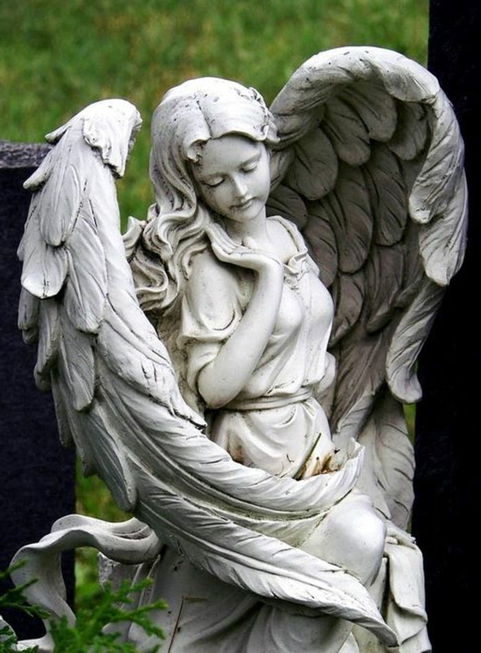 Angelas statula Akmens švelnus ir sodo dizainas