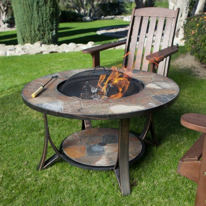Požiarna miska-s-grilom mozaík stolička-z-lesa