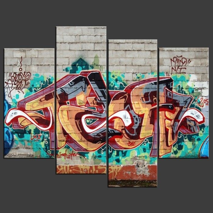Graffiti plátno picture-pra-nástenné dekorácie nápad
