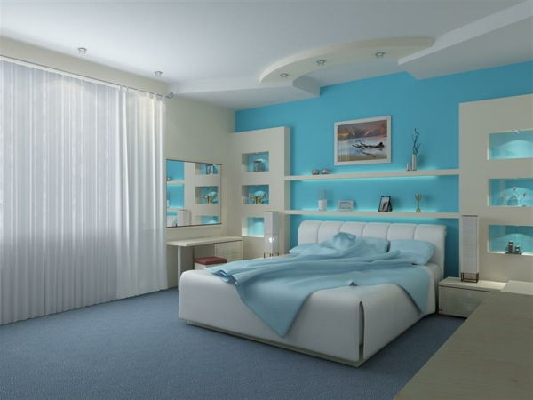 Cielo blu parete di colore moderno interior design