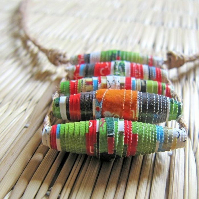 Hippie Boho textilné farby šperky reťaz