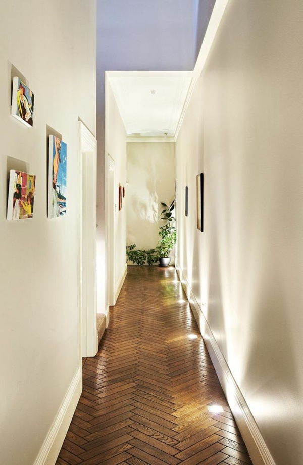 Inredning idéer golv från trä i korridoren