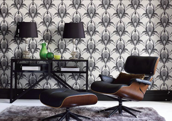 Art Nouveau - ornamenti-modelli-the-wallpaper-and-a-black-sofa