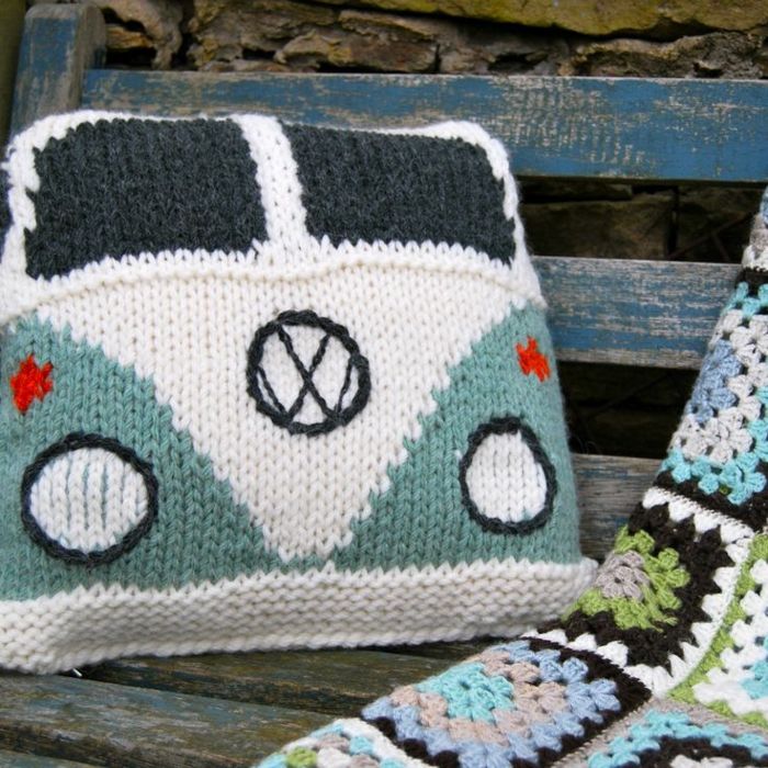 Vzglavnik pletene Handmade blazino VW bus Vzorec ustvarjalni Smešno Ideja