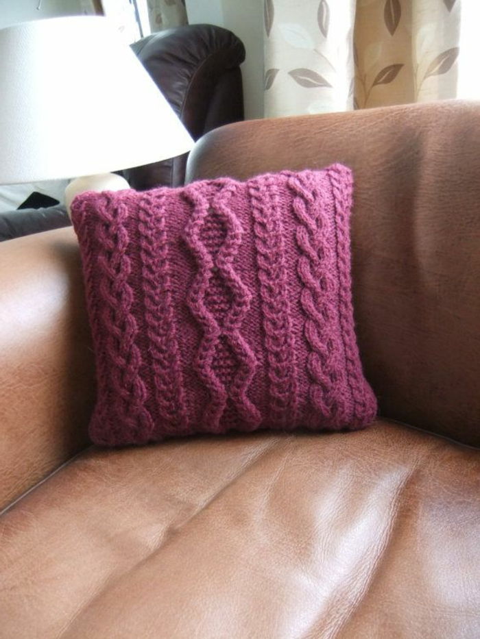 Pillow pletene pleteni vzorec Ročno model vijolična barva