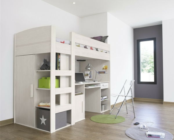 Modern Nursery met-een-bed met bureau