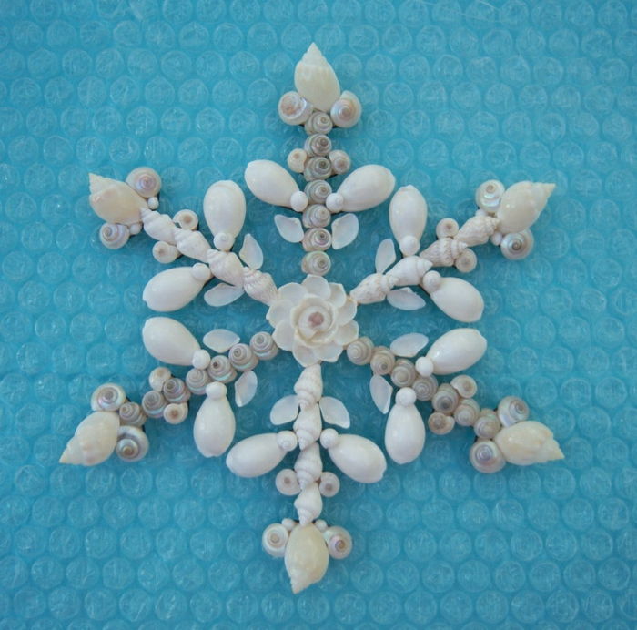 Lupine školjk Dekoracija Snowflake Oblika