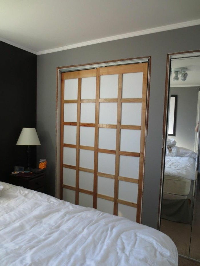 Sliding proprio legno-build-in-camera da letto in stile giapponese