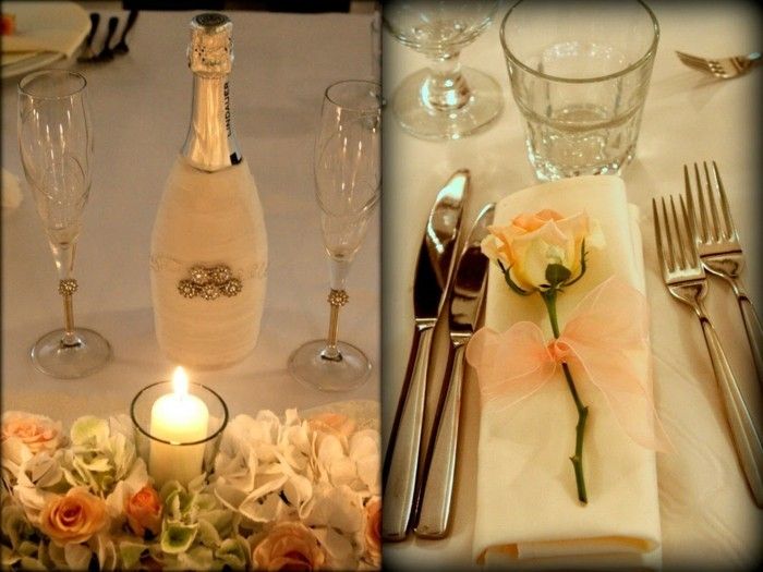Silver bröllop bordsdekoration-in-orange färg