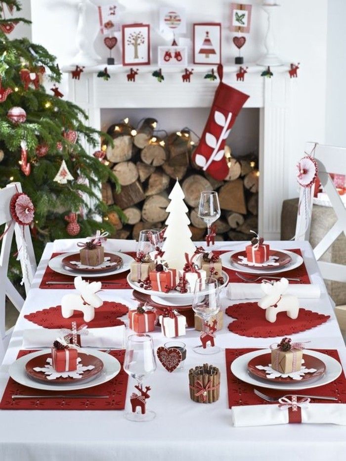 Tabela Decoration Ideje-za-Weihnachtenin-rdeče-bela