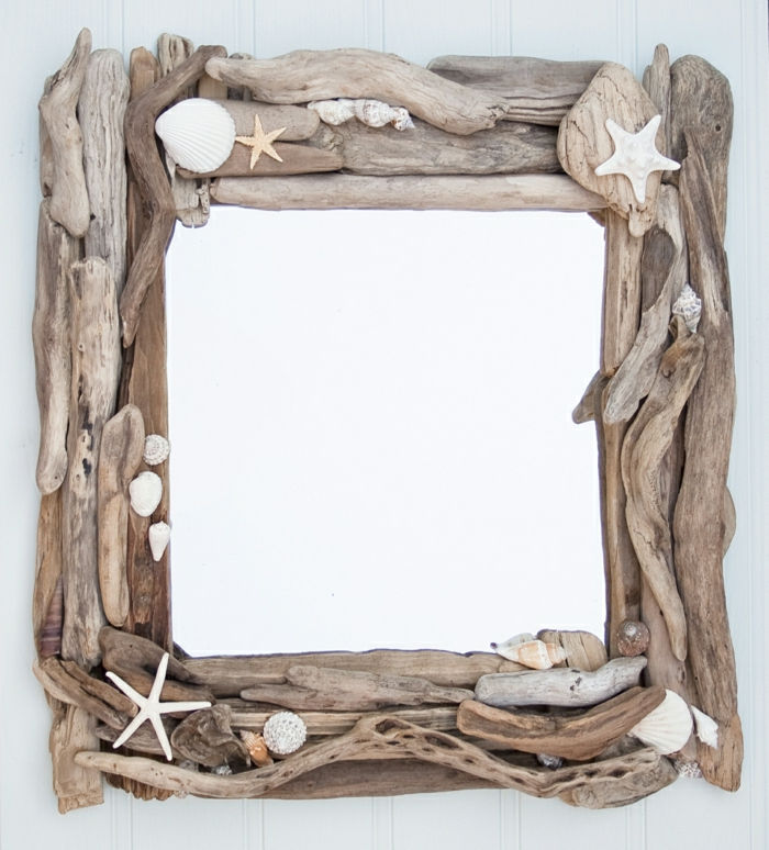 Driftwood Picture Frame ročno lupine zvezda