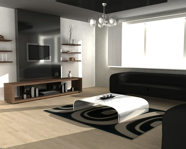 mały salon - sofa w kolorze czarnym