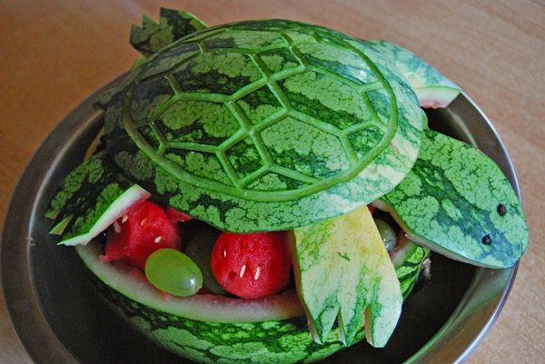 Arbuz carving-melony-żółw
