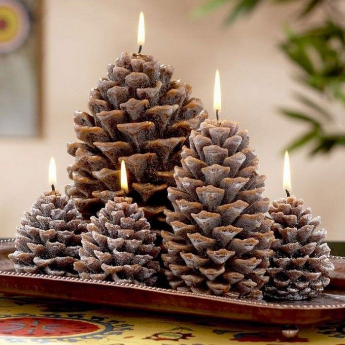 çam kozalağı ile-pinecone-Adventskranz-ile-mum-of-Christmas-