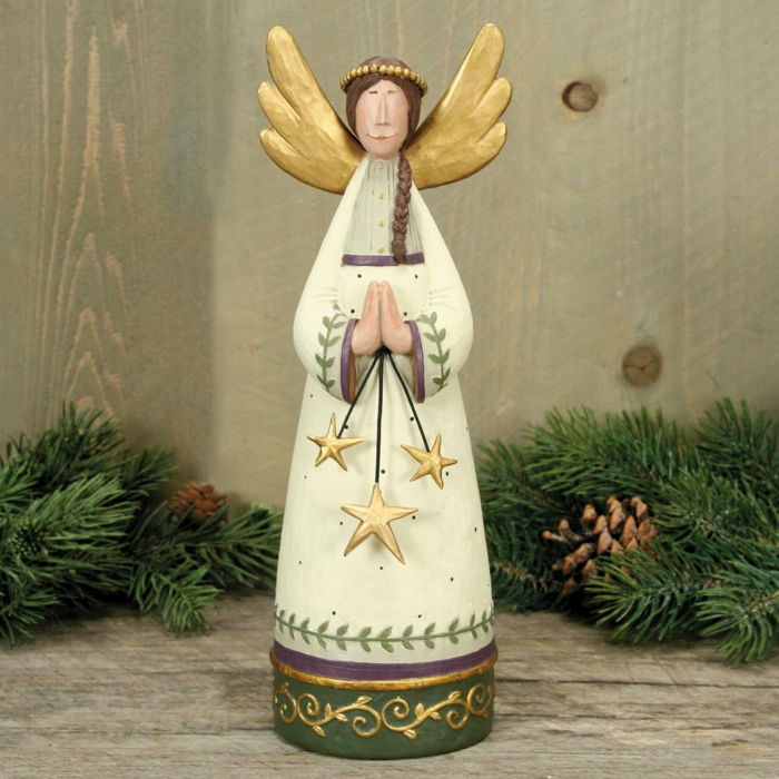 Kalėdinė dekoracija-deco angelas žvaigždė liaudies apdaila