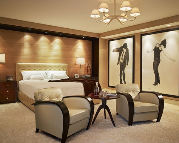 -Wohnideen modernus ir elegantiškas miegamojo baldai puikus apšvietimas