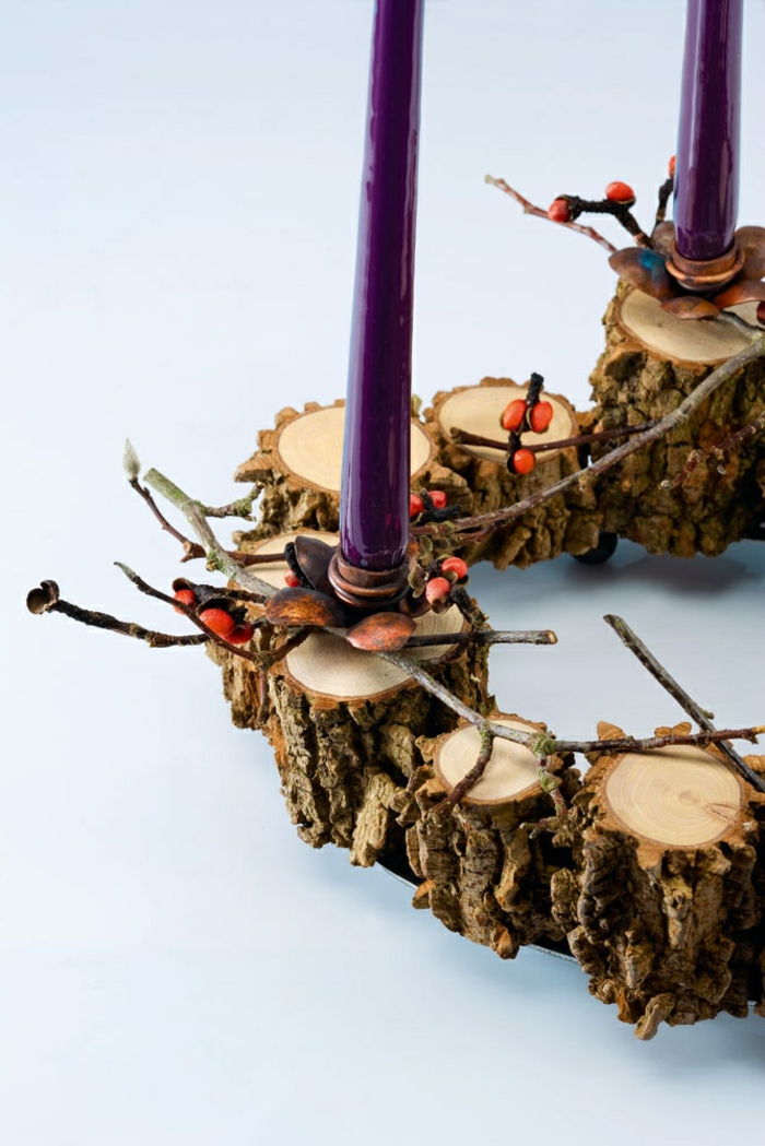adventskranz-of-drevo-zaujímavý model-for-Vianoce