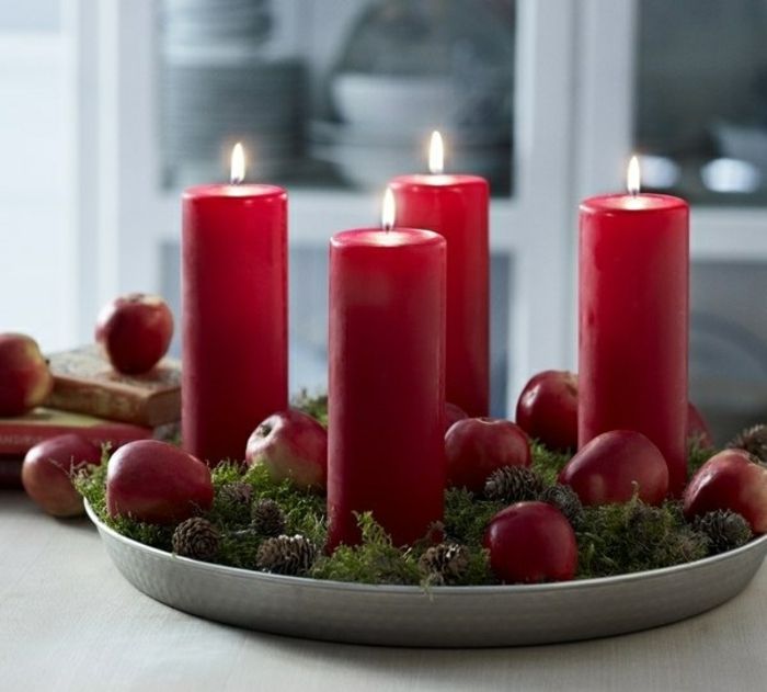 adventskranz-deco Gorgeous Red Candles