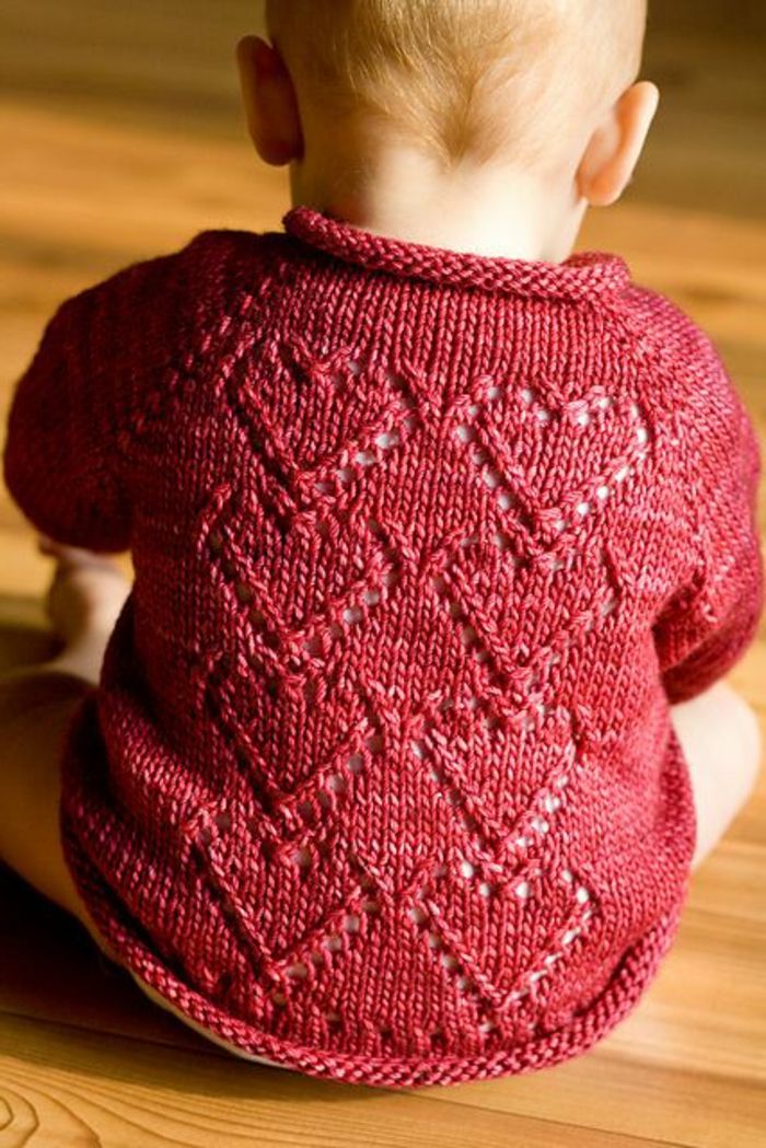 Baby trui-breien rood