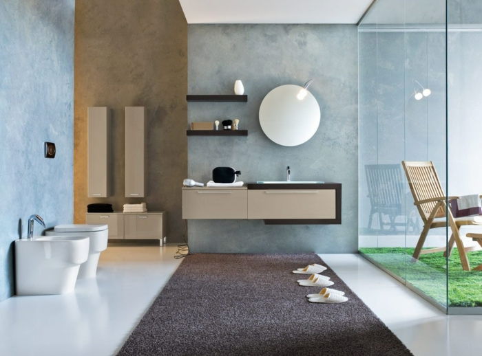 kúpeľňové doplnky-nápady-šedý koberec