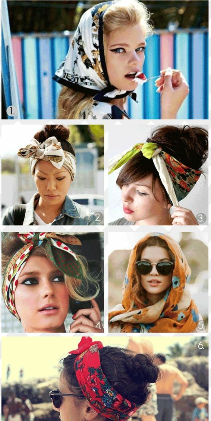 bandana, gündelik saç modelleri ile updos kadınlar