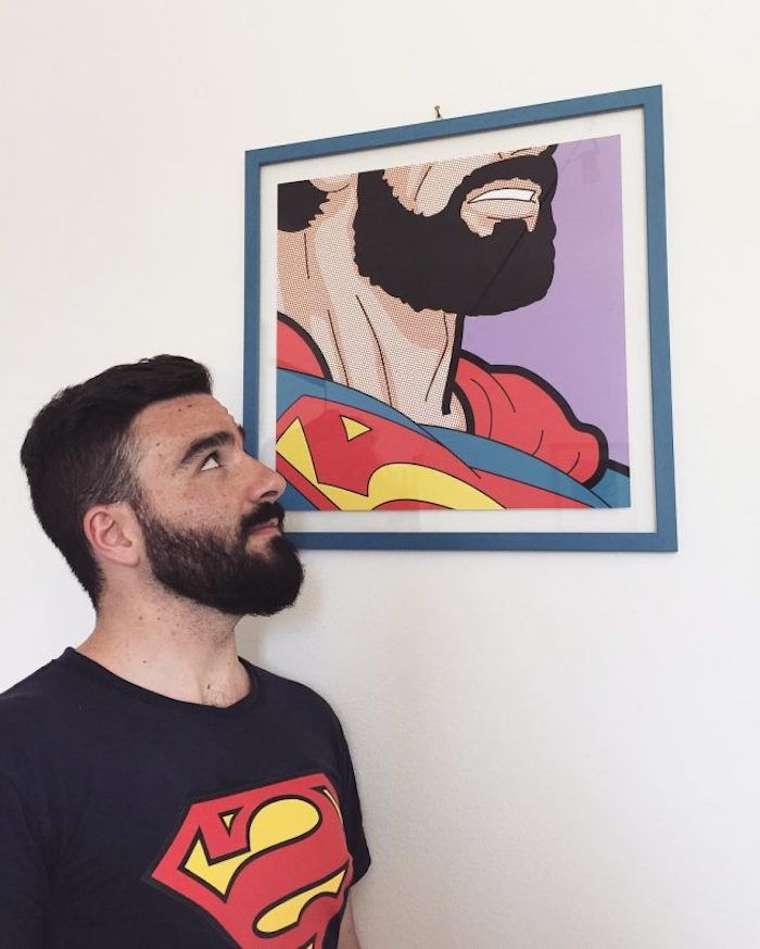 baard kleurstof huis agent zwarte baard superman baard ontwerp muurschildering decoratie ideeën