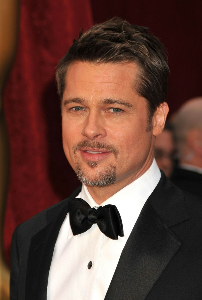 modrý oblek-with-fly-Brad-Pitt-its-a-role modelu pre štýl a mužskosť-elegantné-herec-wear-Mascherl