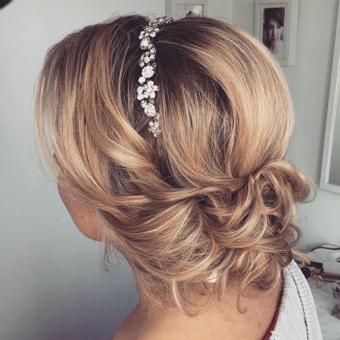 Bridesmaids Hairstyle a Swarowski Hair Accessory Ombre Look