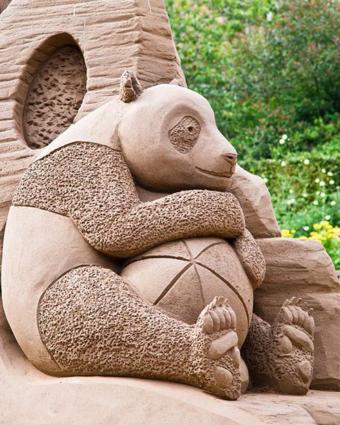 scultura di sabbia fresca di-sweet-Panda