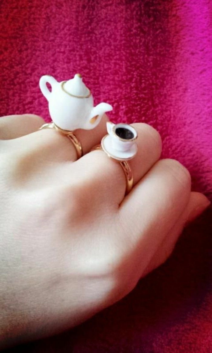rece model de inel Doamnelor set de ceai ceainic ceașcă de ceai-originală idee