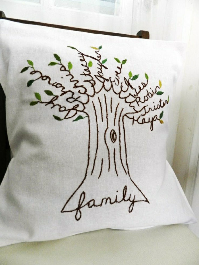 presentes-legal personalizados árvore genealógica Pillow Natal