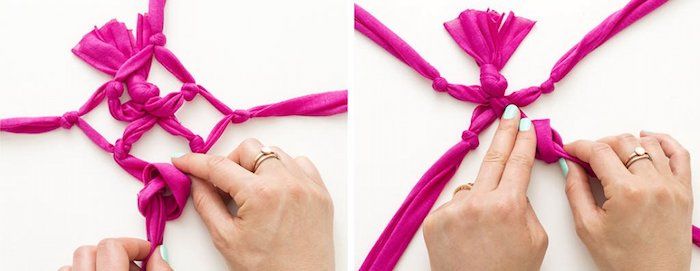 lage armbånd knute instruksjon diy prosjekter for å låne deg selv lage rosa syklamen farge