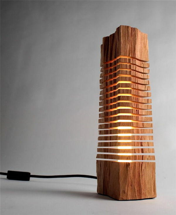Lampada da terra a LED progettista fatta di design idea legno