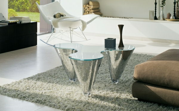 oblikovalec stekla mize Moderna dnevna soba-design