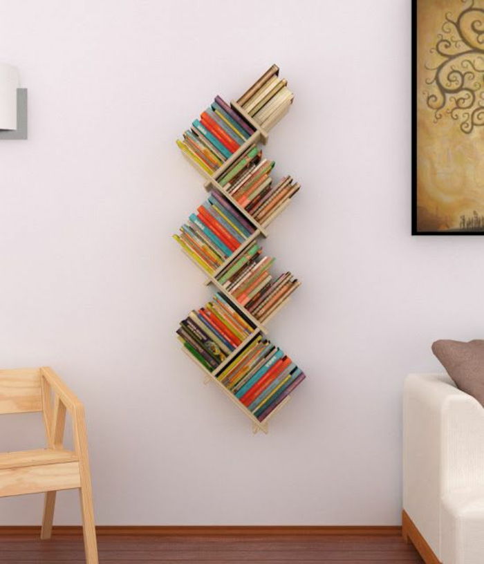 DIY-Półka ścienna-z-drewna-wielu książek-regał Wood-fotel rozkładany making
