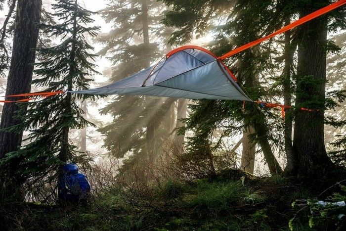a-saga-skogen-med-blue-camping tält