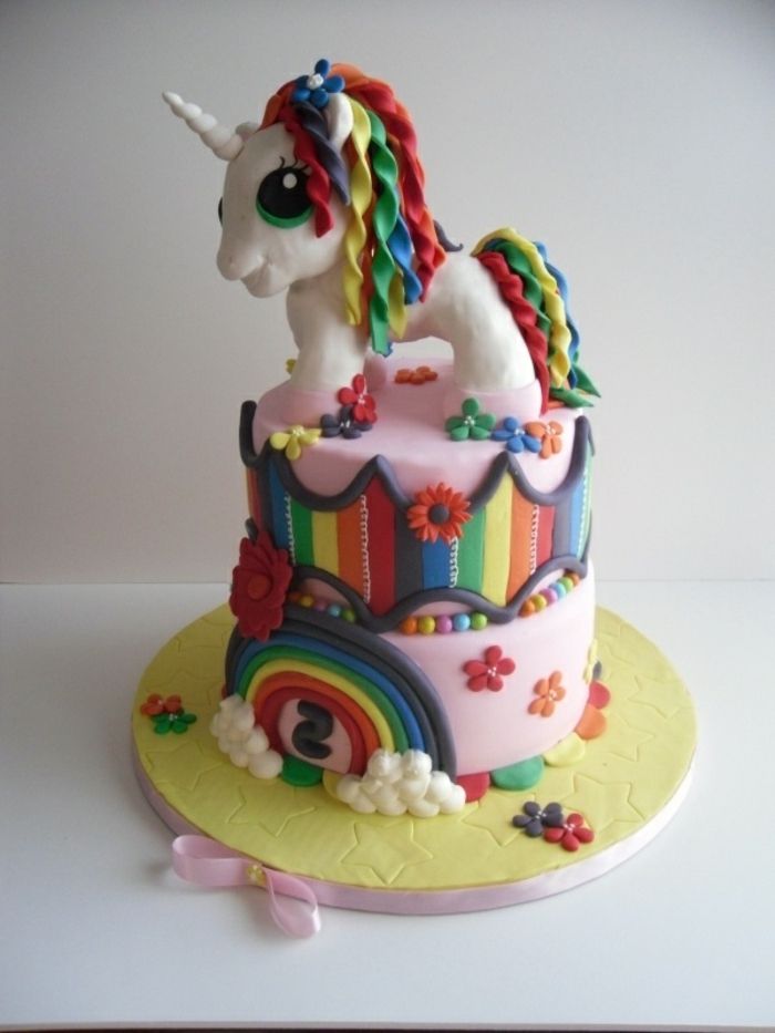 torta za unicorn - tukaj je pravljična pita z enojorno unororn z mavrico mavrične barve