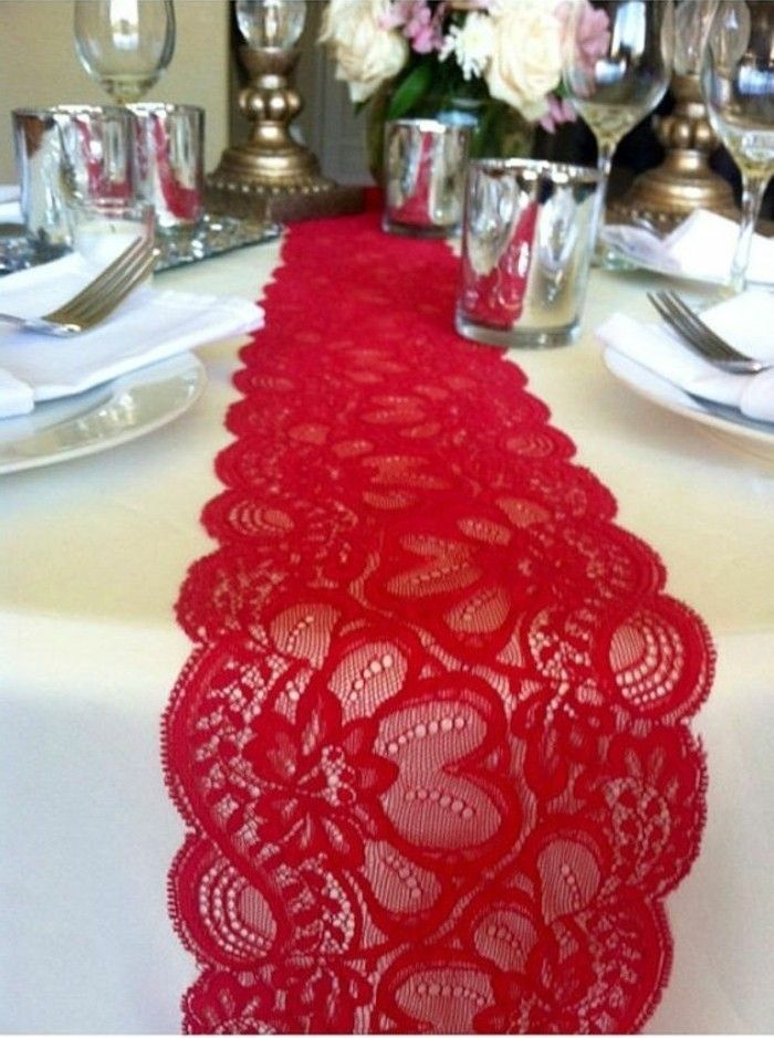 elegantna dekoracija miza z Red do vrha kot-runner