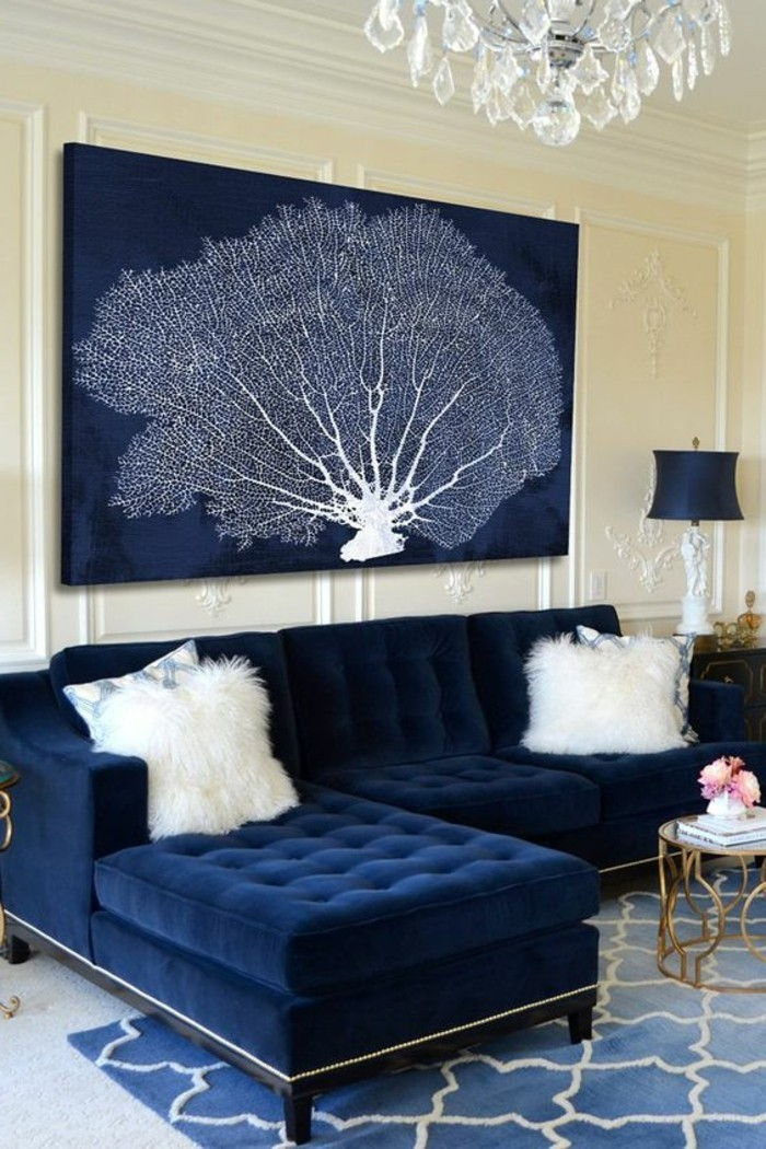 Elegantný obývacia izba design-štýlové zariadenie v celej obraz na plátne