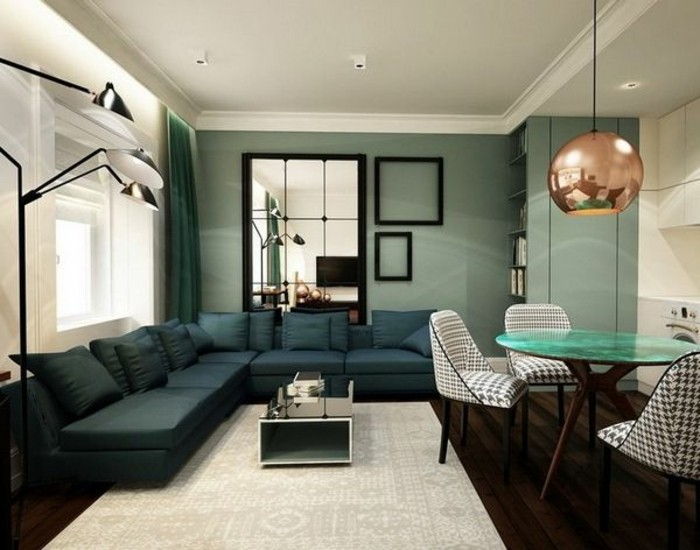 elegante-living-in-the-wall-colore verde petrolio-interessante-design