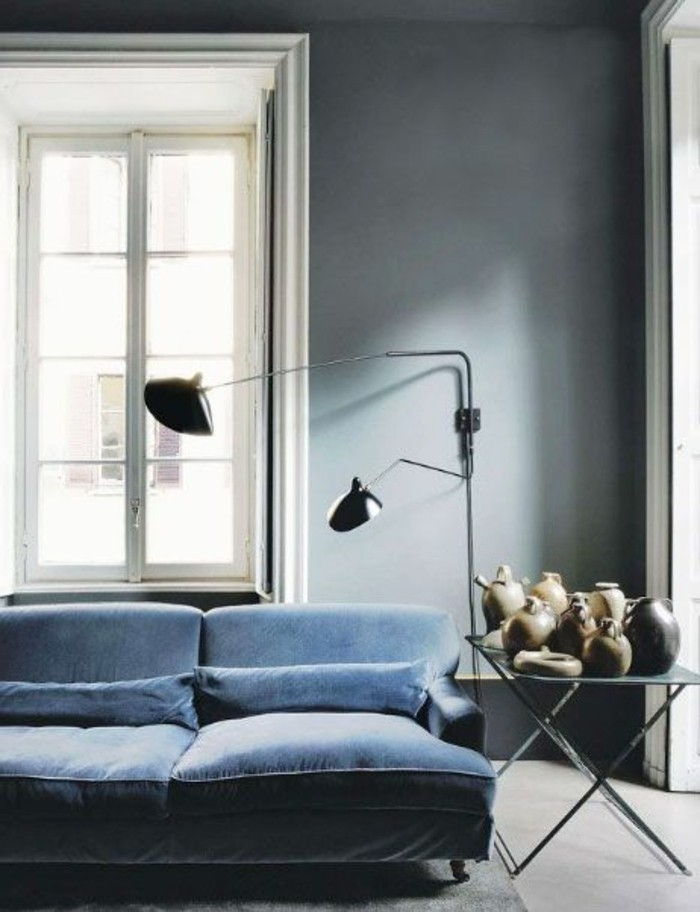 färgbensin sammet soffa-big-windows årgång sovrum konstruktion