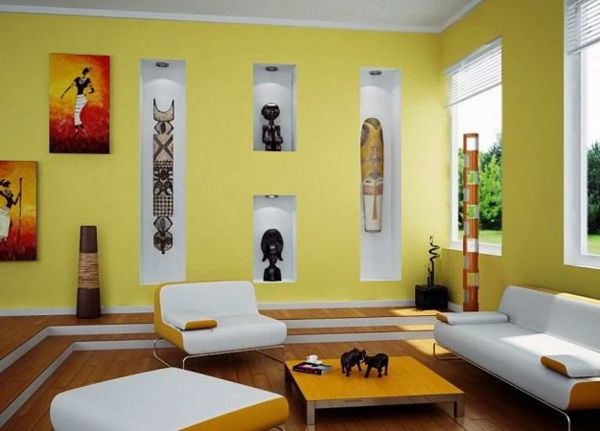 colore giallo muro interno design moderno giallo