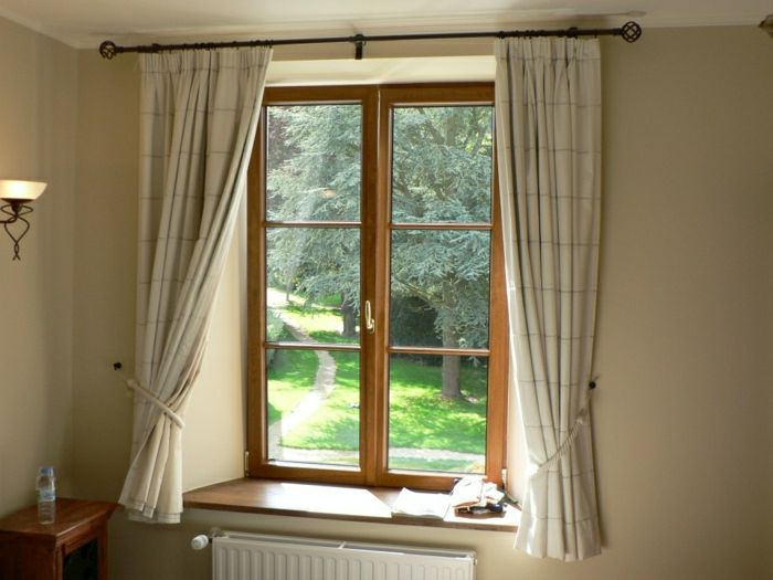útulný izba radiátorov malé okno drevený rám clony-Pastel Beige